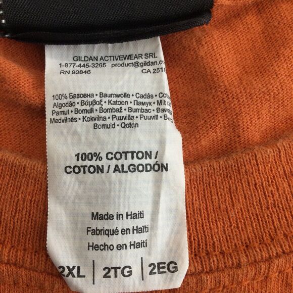 Harley-Davidson T-Shirt Men’s Size 2XL Orange Screamin Eagles Motorcycles Gildan - Picture 9 of 9